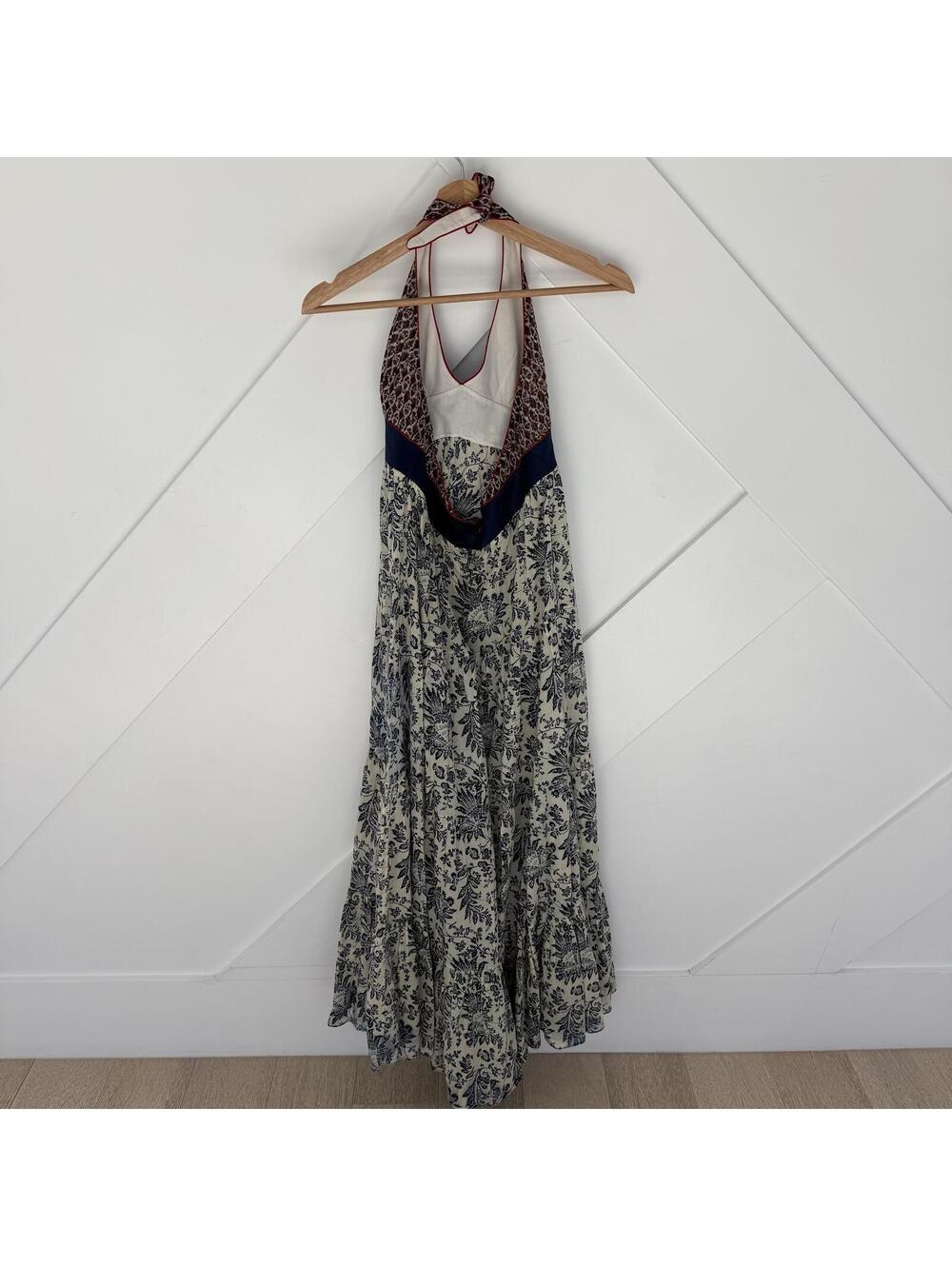 LIA KES New York 100% Cotton Halter Maxi Dress Size 6 - Picture 5 of 5